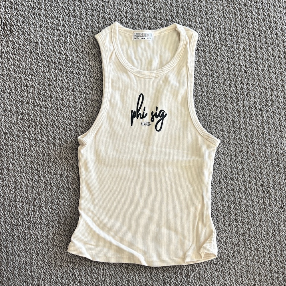 Cream Tank Top Phi Sig aim high